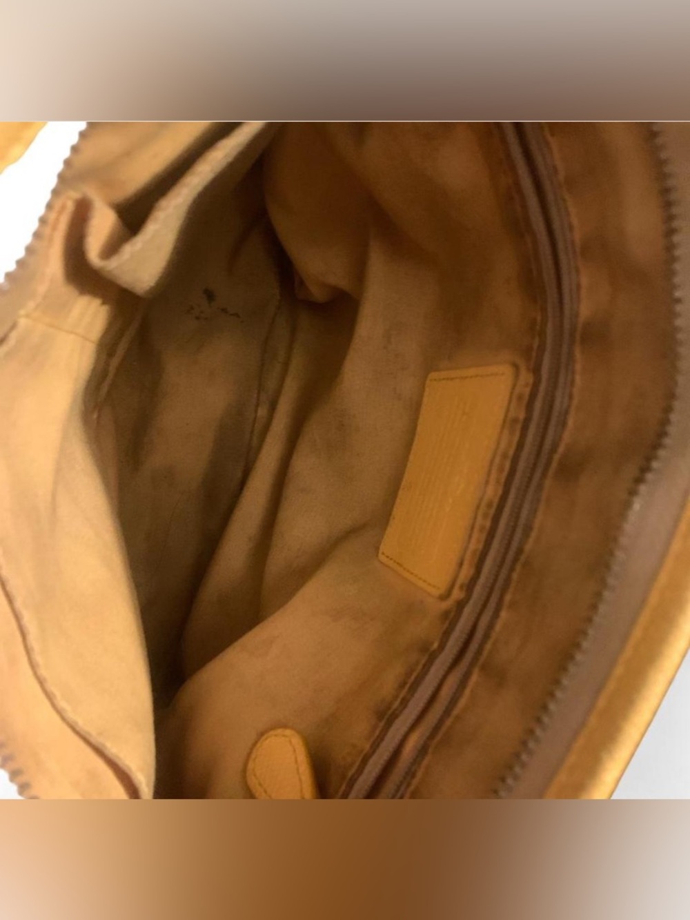 Coach Khaki and Yellow Trim Signature Crossbody Bag - Picture 4 of 5